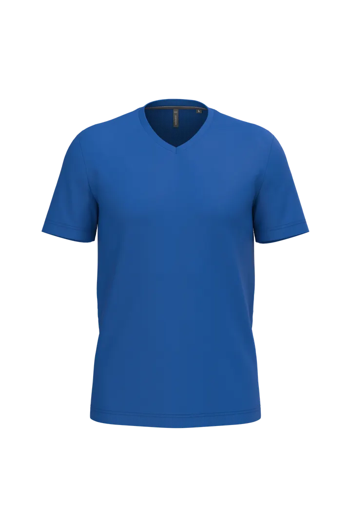 T-shirt col V manches courtes homme Royal Blue