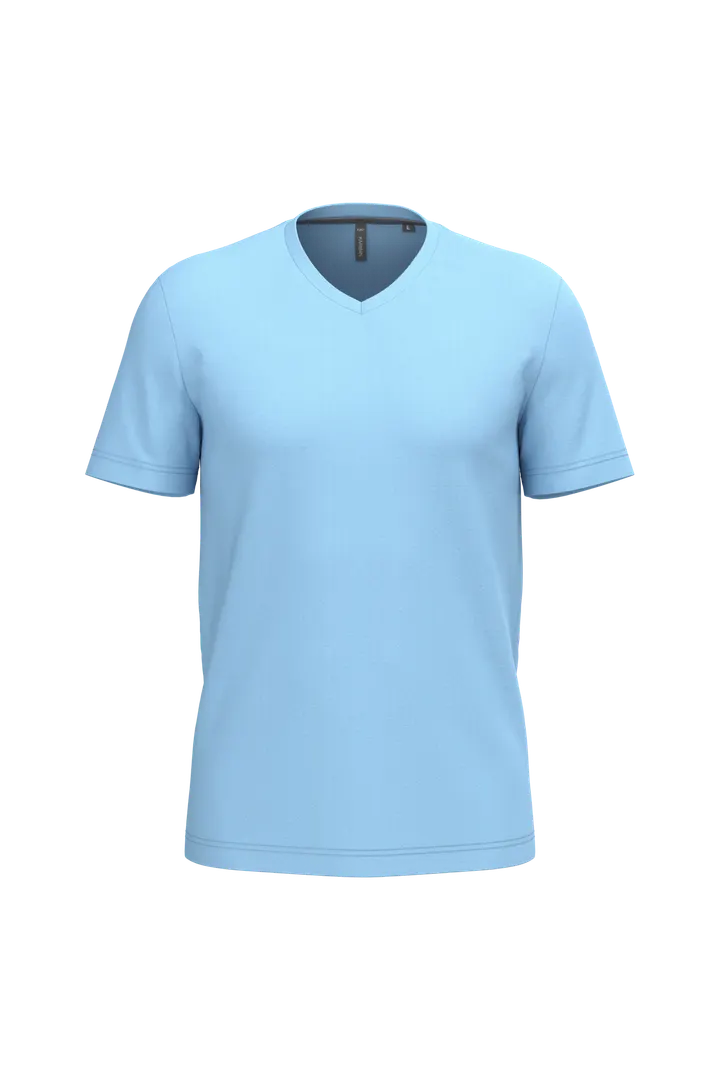 T-shirt col V manches courtes homme Sky Blue
