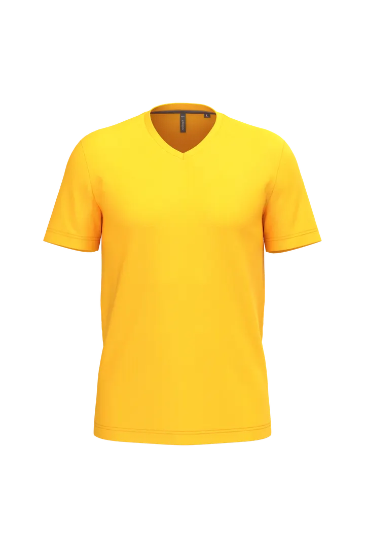 T-shirt col V manches courtes homme Yellow