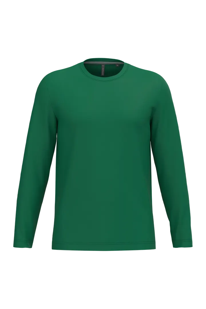 Herren Langarm-T-Shirt Rundhalsausschnitt Kelly Green