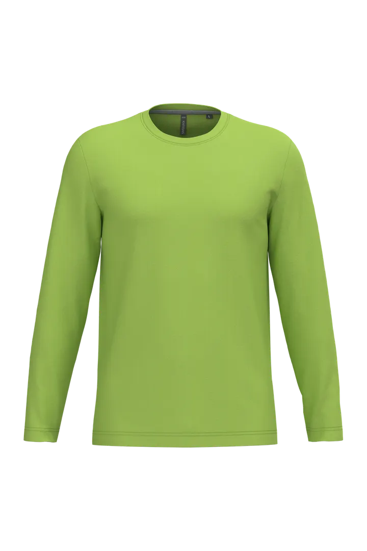 Herren Langarm-T-Shirt Rundhalsausschnitt Lime