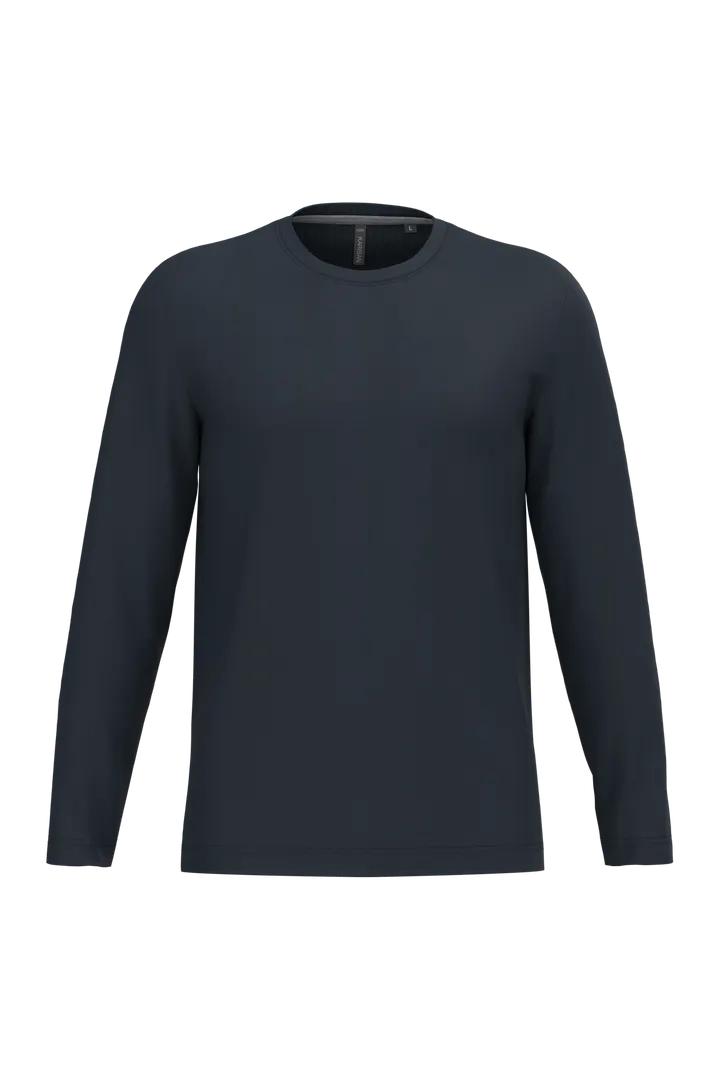 Herren Langarm-T-Shirt Rundhalsausschnitt Navy