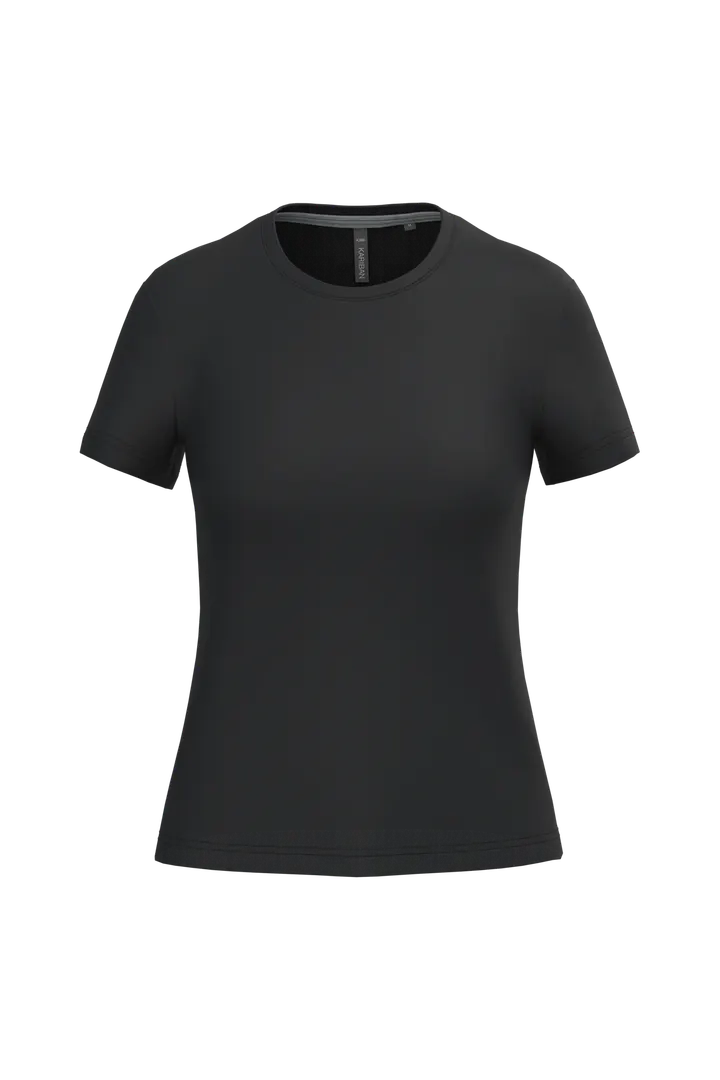 Damen-T-Shirt mit kurzen Ärmeln und Rundhalsausschnitt Black