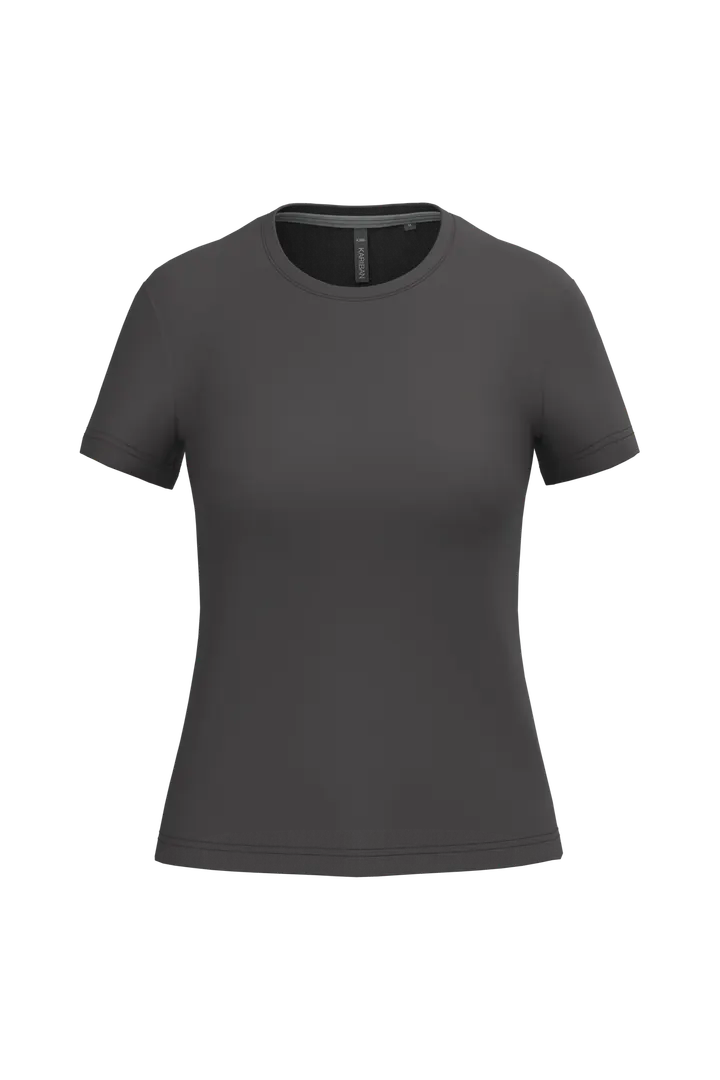 Damen-T-Shirt mit kurzen Ärmeln und Rundhalsausschnitt Dark Grey