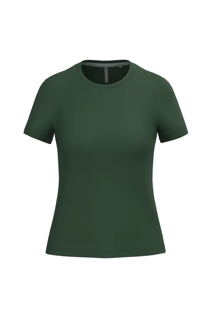 Damen-T-Shirt mit kurzen Ärmeln und Rundhalsausschnitt Forest Green
