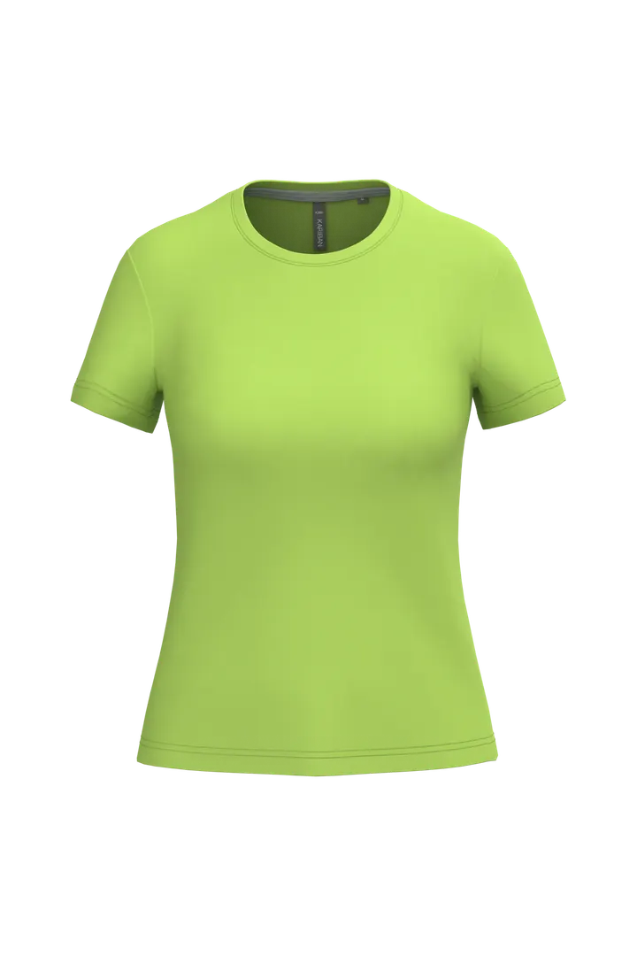 Damen-T-Shirt mit kurzen Ärmeln und Rundhalsausschnitt Lime