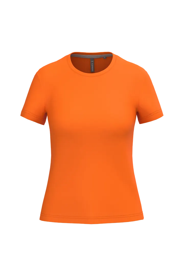 Damen-T-Shirt mit kurzen Ärmeln und Rundhalsausschnitt Orange