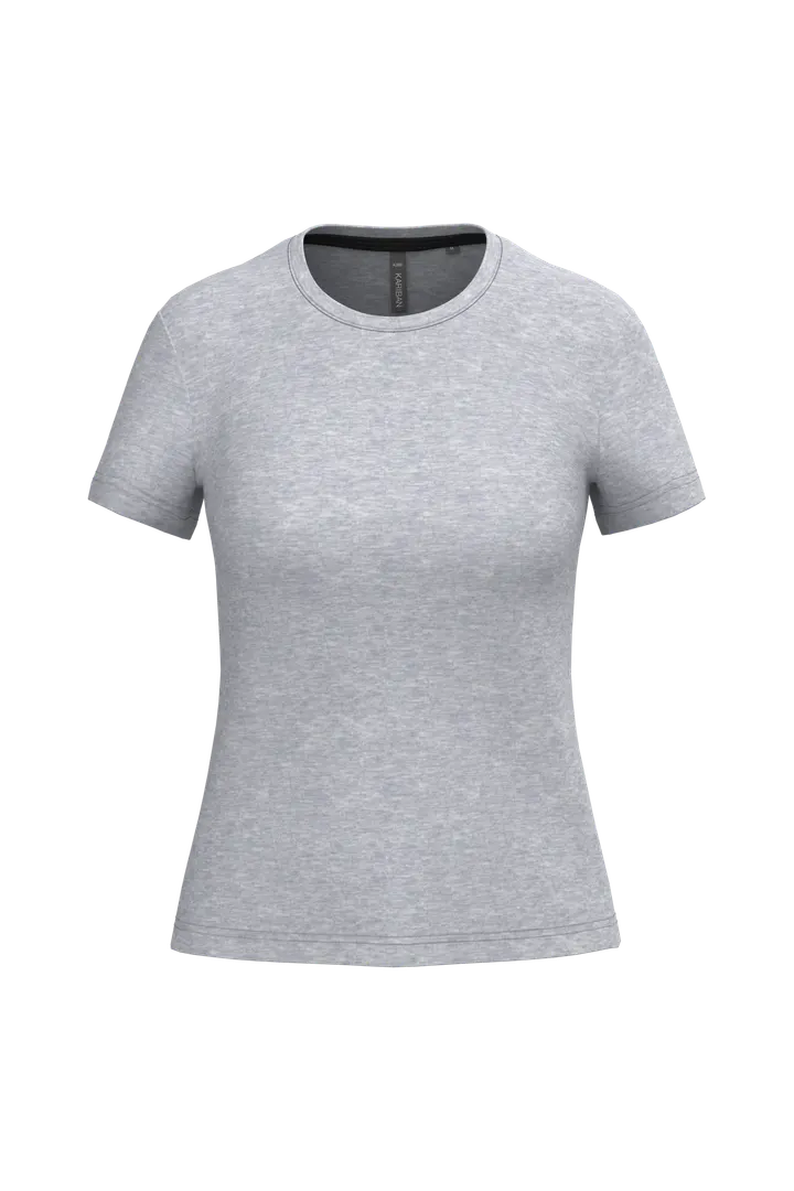 Damen-T-Shirt mit kurzen Ärmeln und Rundhalsausschnitt Oxford Grey