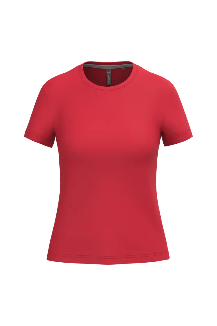 Damen-T-Shirt mit kurzen Ärmeln und Rundhalsausschnitt Red