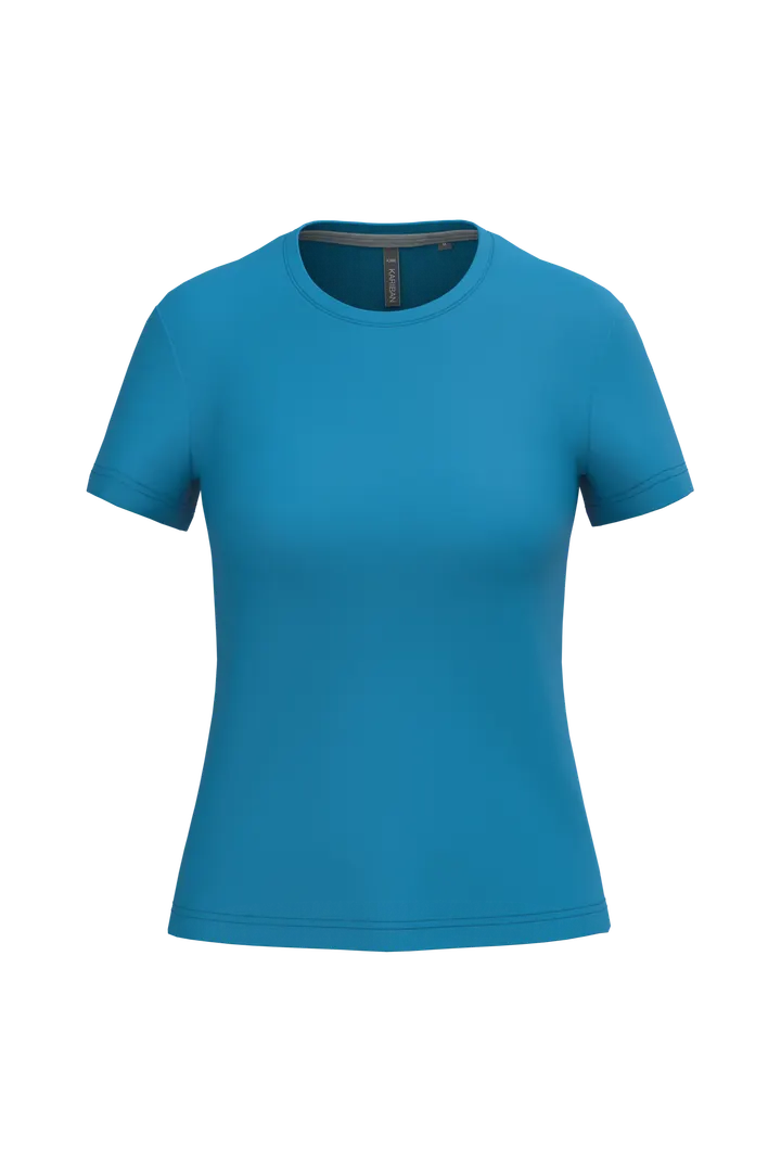 Damen-T-Shirt mit kurzen Ärmeln und Rundhalsausschnitt Tropical Blue