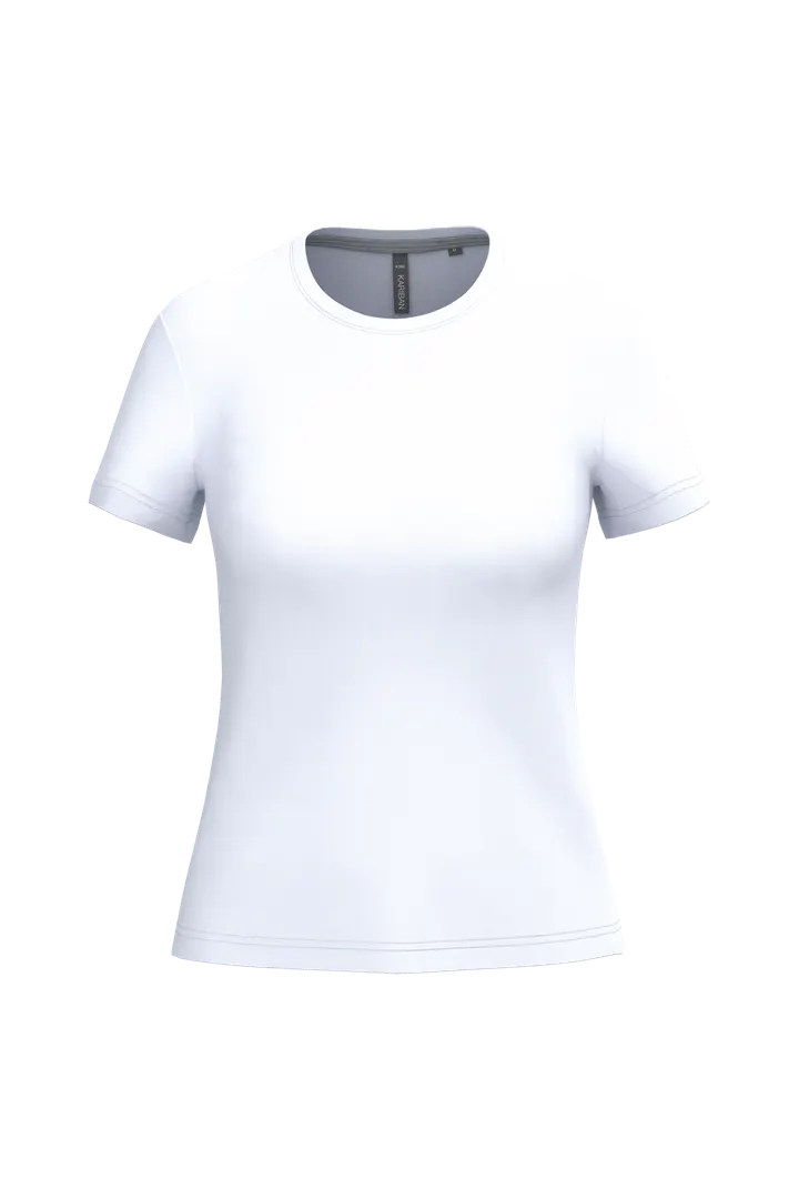Damen-T-Shirt mit kurzen Ärmeln und Rundhalsausschnitt White