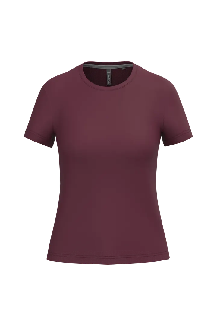 Damen-T-Shirt mit kurzen Ärmeln und Rundhalsausschnitt Wine