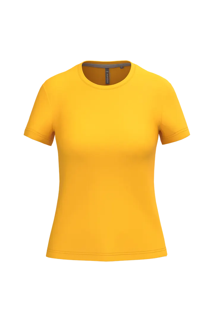 Damen-T-Shirt mit kurzen Ärmeln und Rundhalsausschnitt Yellow
