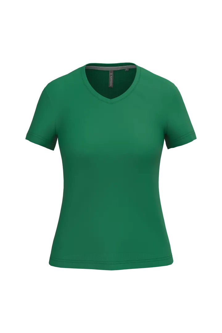 Damen-T-Shirt mit kurzen Ärmeln und V-Ausschnitt Kelly Green