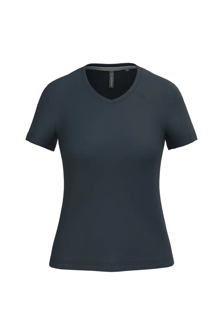 Damen-T-Shirt mit kurzen Ärmeln und V-Ausschnitt Navy