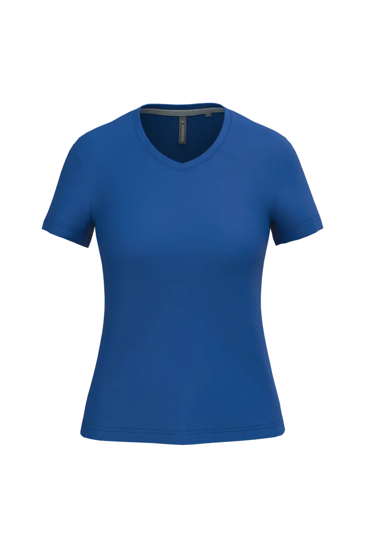 Damen-T-Shirt mit kurzen Ärmeln und V-Ausschnitt Royal Blue