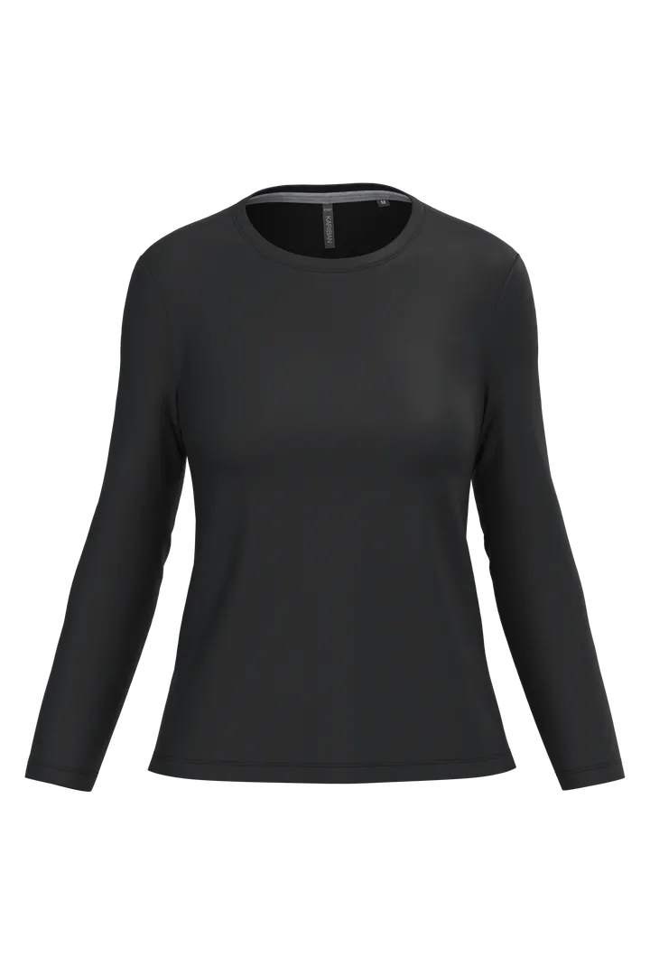 Damen-Langarmshirt mit Rundhalsausschnitt Black