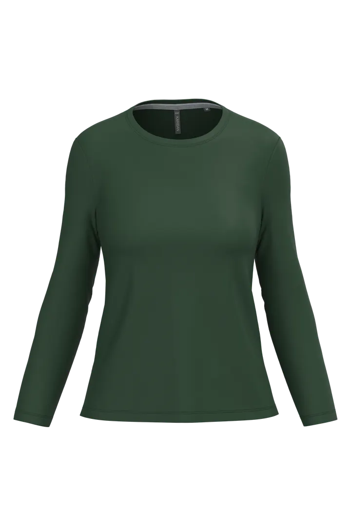 Damen-Langarmshirt mit Rundhalsausschnitt Forest Green