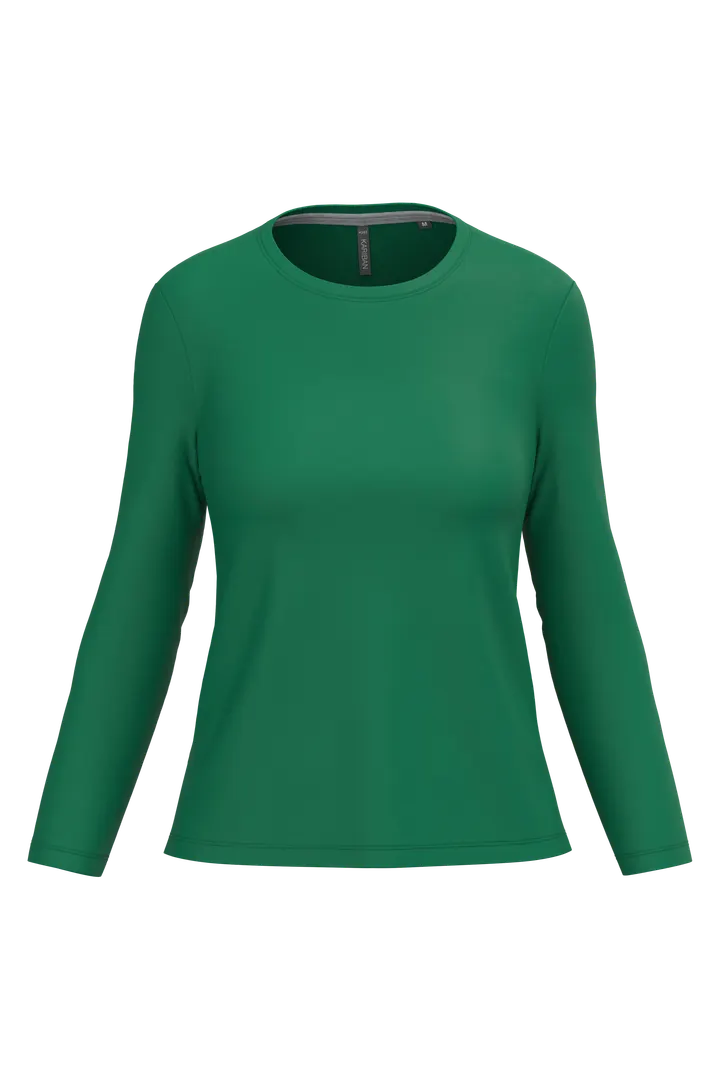 Damen-Langarmshirt mit Rundhalsausschnitt Kelly Green