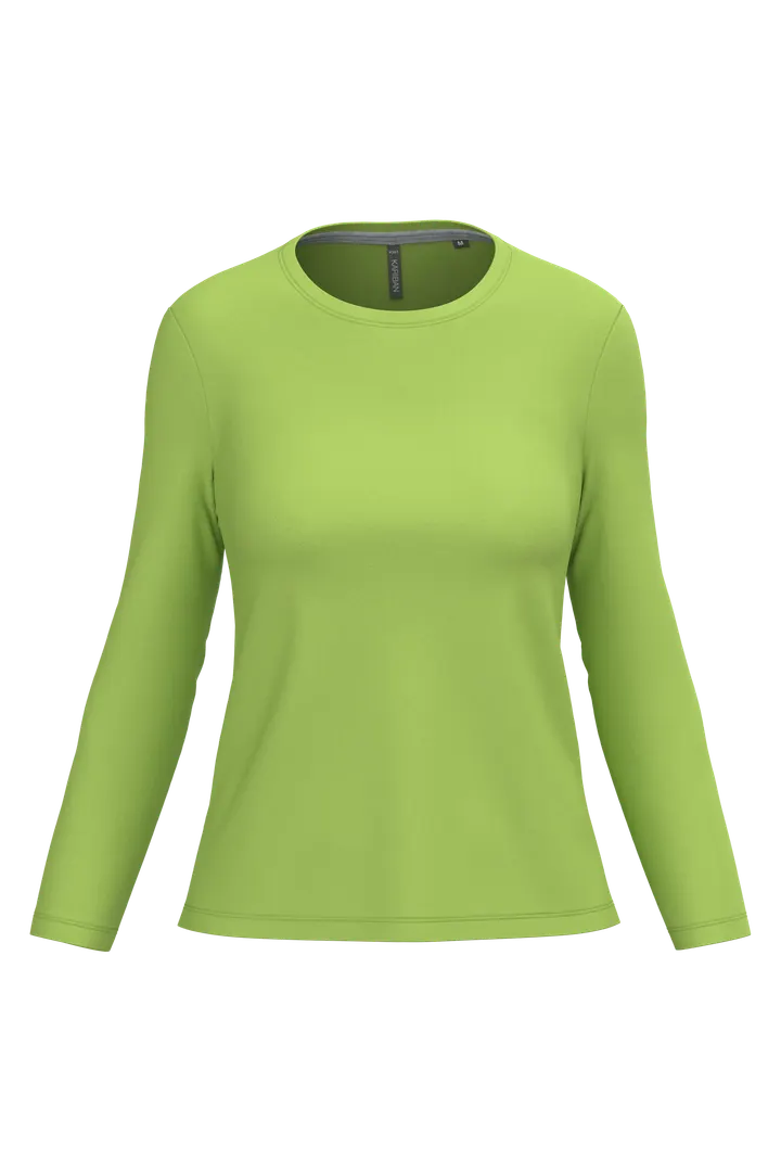 Damen-Langarmshirt mit Rundhalsausschnitt Lime