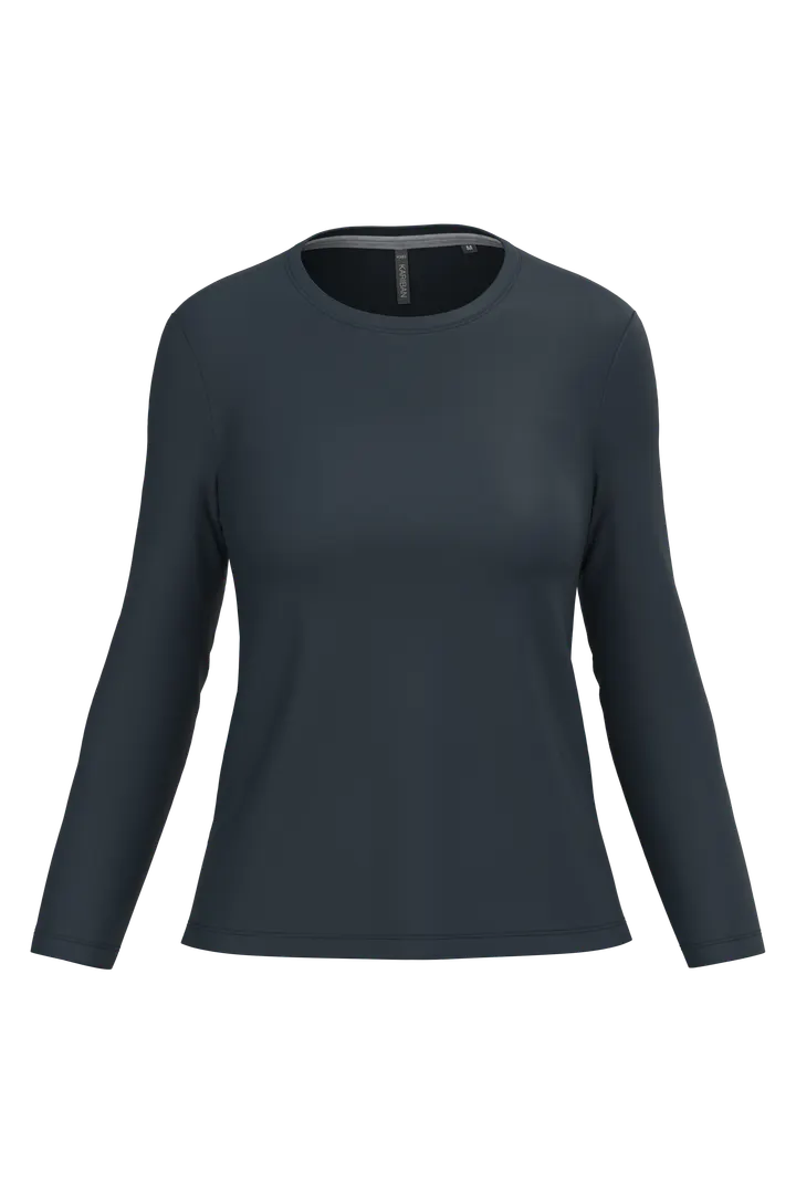 Damen-Langarmshirt mit Rundhalsausschnitt Navy