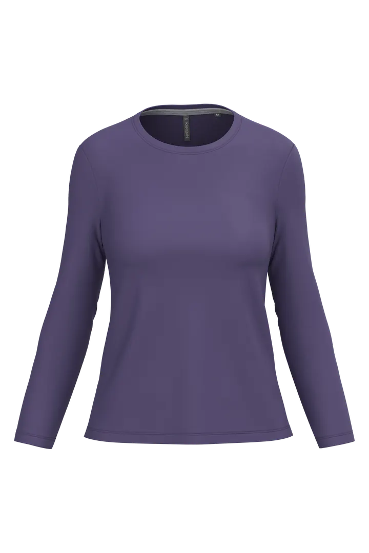 Damen-Langarmshirt mit Rundhalsausschnitt Purple