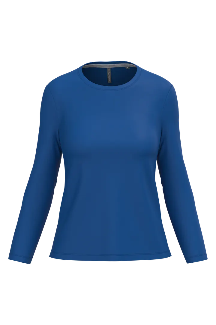 Damen-Langarmshirt mit Rundhalsausschnitt Royal Blue