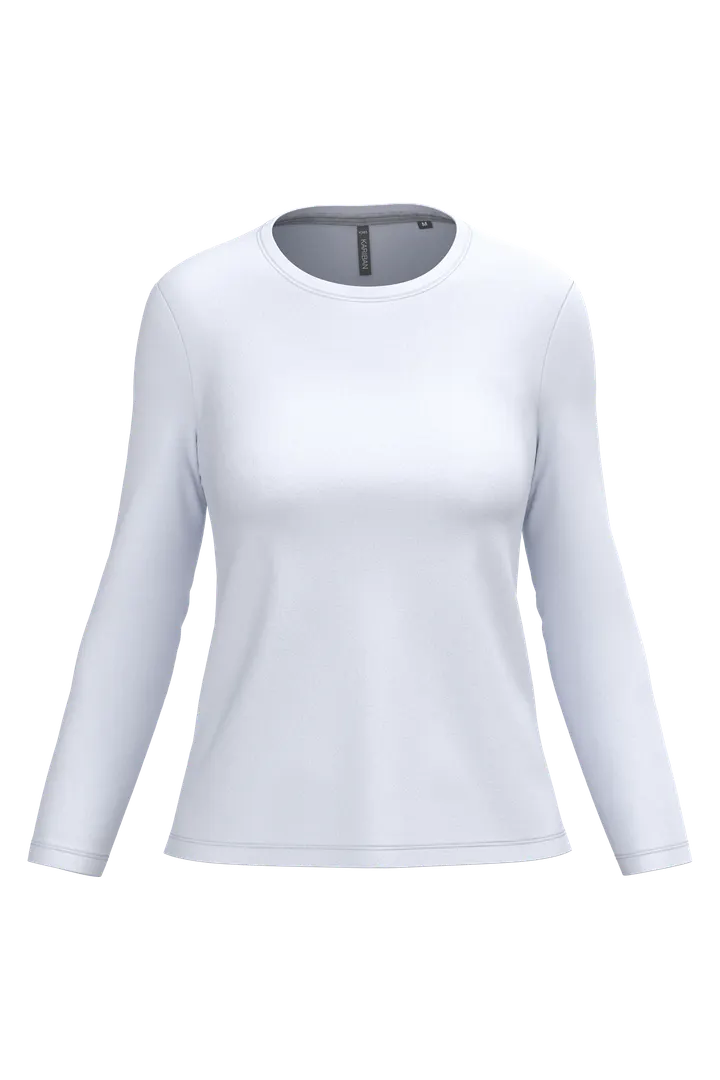 Damen-Langarmshirt mit Rundhalsausschnitt White