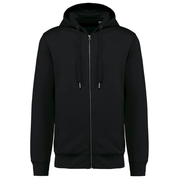 Umweltfreundliches Unisex-Kapuzensweatshirt mit Reißverschluss Black