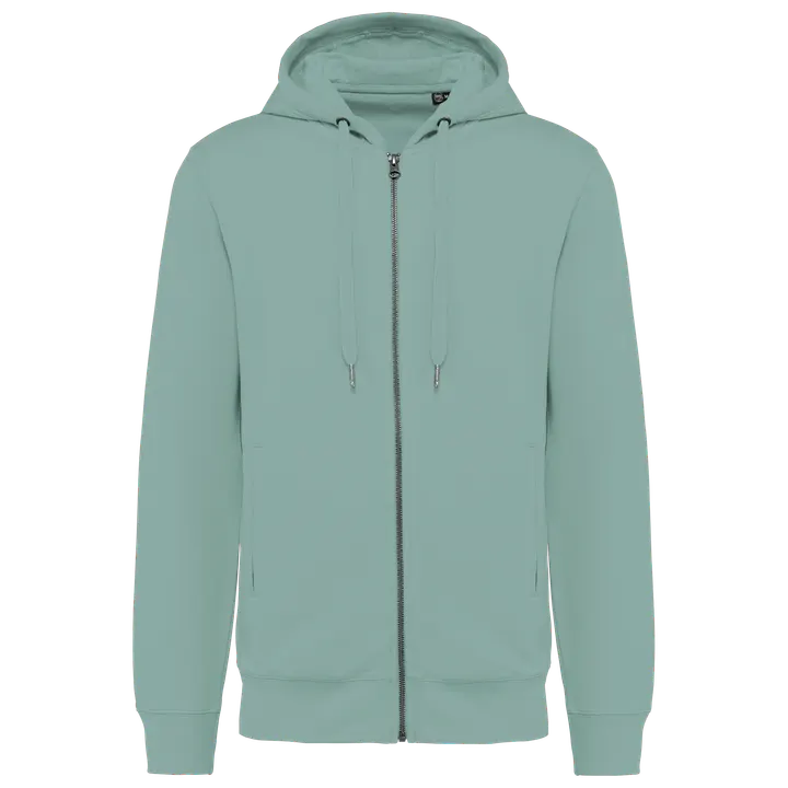Umweltfreundliches Unisex-Kapuzensweatshirt mit Reißverschluss Sage