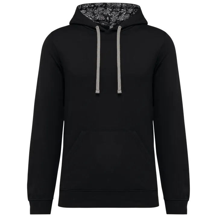 Unisex-Kapuzensweatshirt mit kontrastfarbener Kapuze und Motiven Black / Mexican Skull