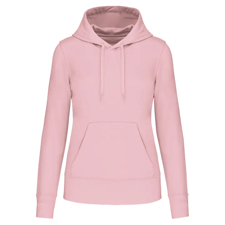 Umweltfreundliches Kapuzensweatshirt für Damen Pale Pink