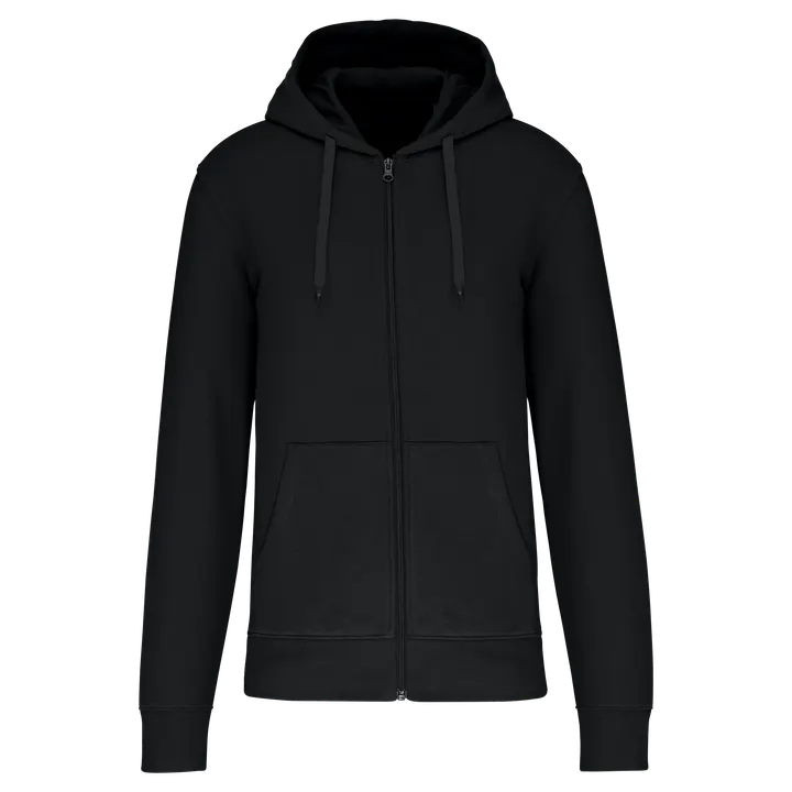 Umweltfreundliches Kapuzensweatshirt mit Reißverschluss Herren Black