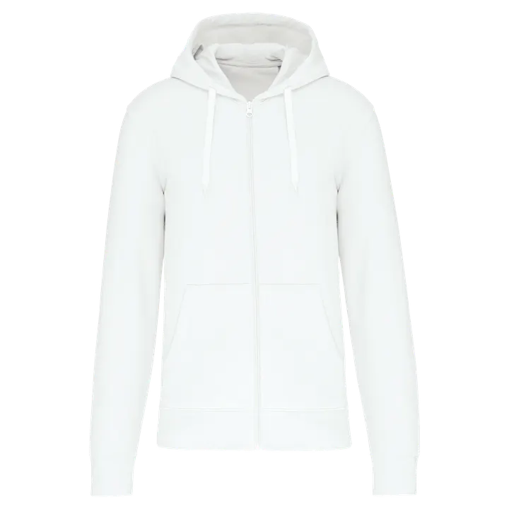 Umweltfreundliches Kapuzensweatshirt mit Reißverschluss Herren White