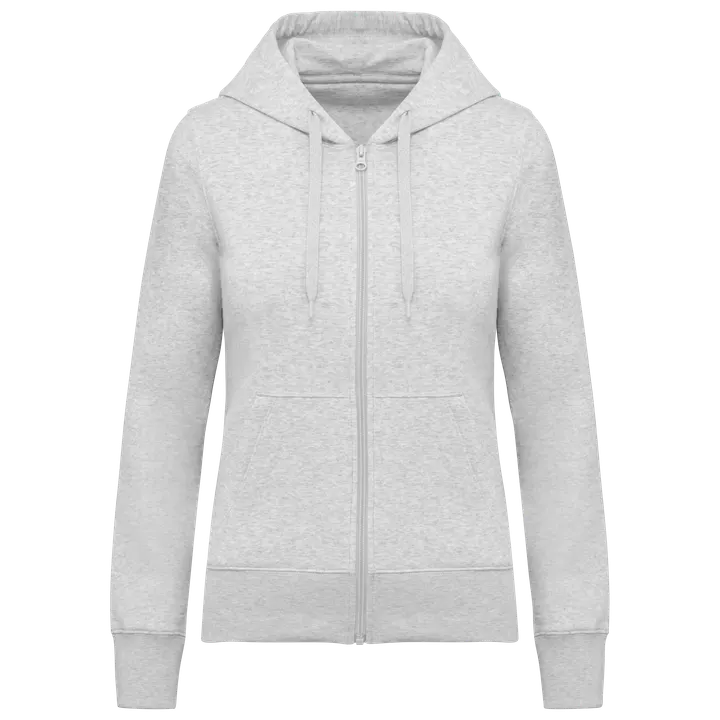 Umweltfreundliches Kapuzensweatshirt mit Reißverschluss Damen Ash Heather