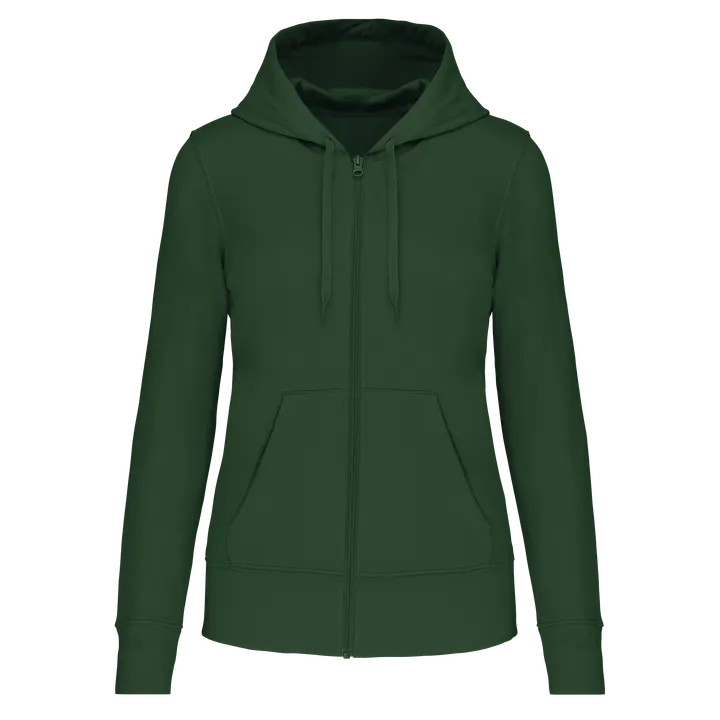 Umweltfreundliches Kapuzensweatshirt mit Reißverschluss Damen Forest Green