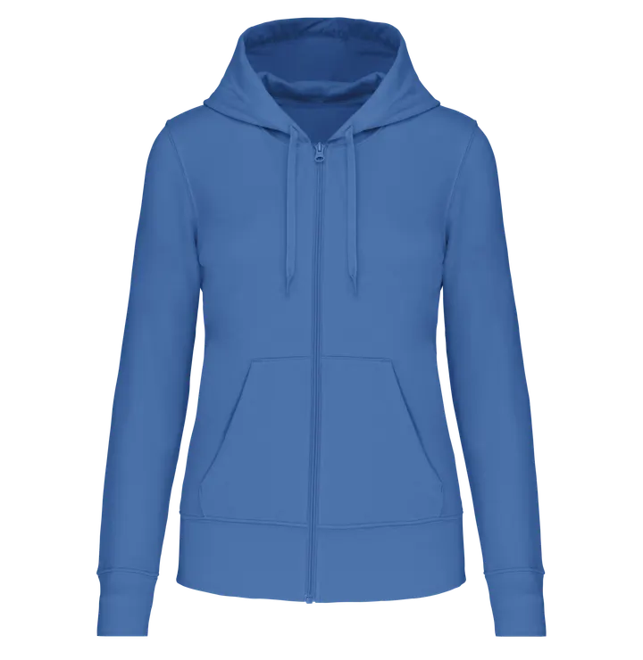 Umweltfreundliches Kapuzensweatshirt mit Reißverschluss Damen Light Royal Blue
