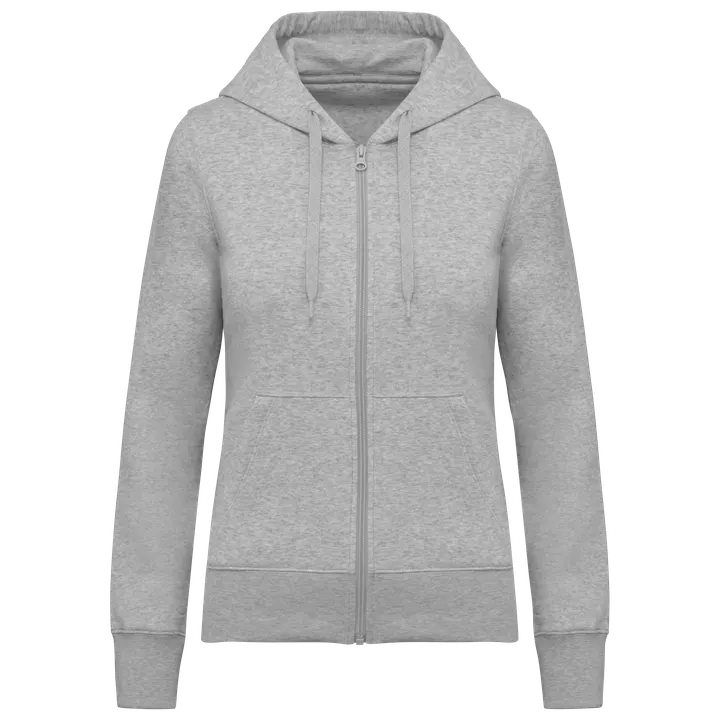 Umweltfreundliches Kapuzensweatshirt mit Reißverschluss Damen Oxford Grey