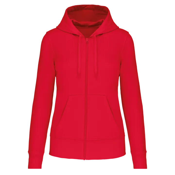 Umweltfreundliches Kapuzensweatshirt mit Reißverschluss Damen Red