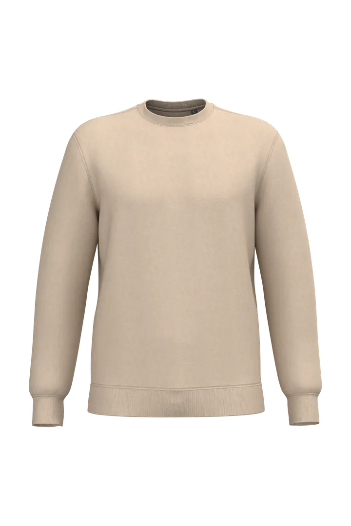 Recyceltes Unisex-Sweatshirt mit Rundhalsausschnitt Light Sand
