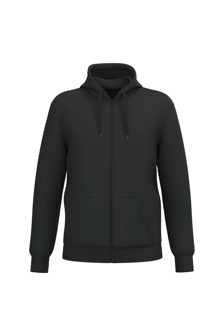 Sweat-shirt recyclé zippé à capuche unisexe Black