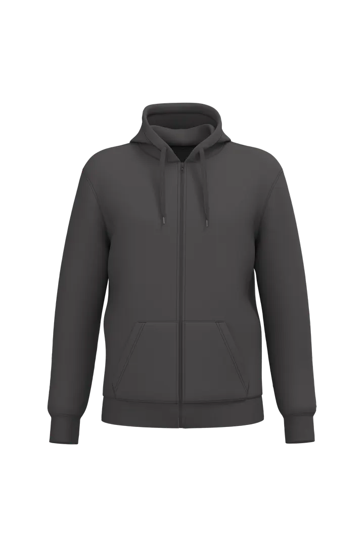 Sweat-shirt recyclé zippé à capuche unisexe Dark Grey