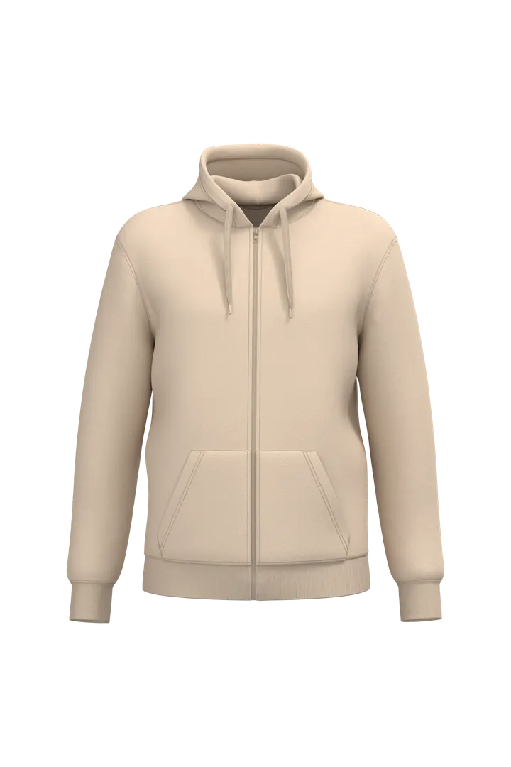 Sweat-shirt recyclé zippé à capuche unisexe Light Sand