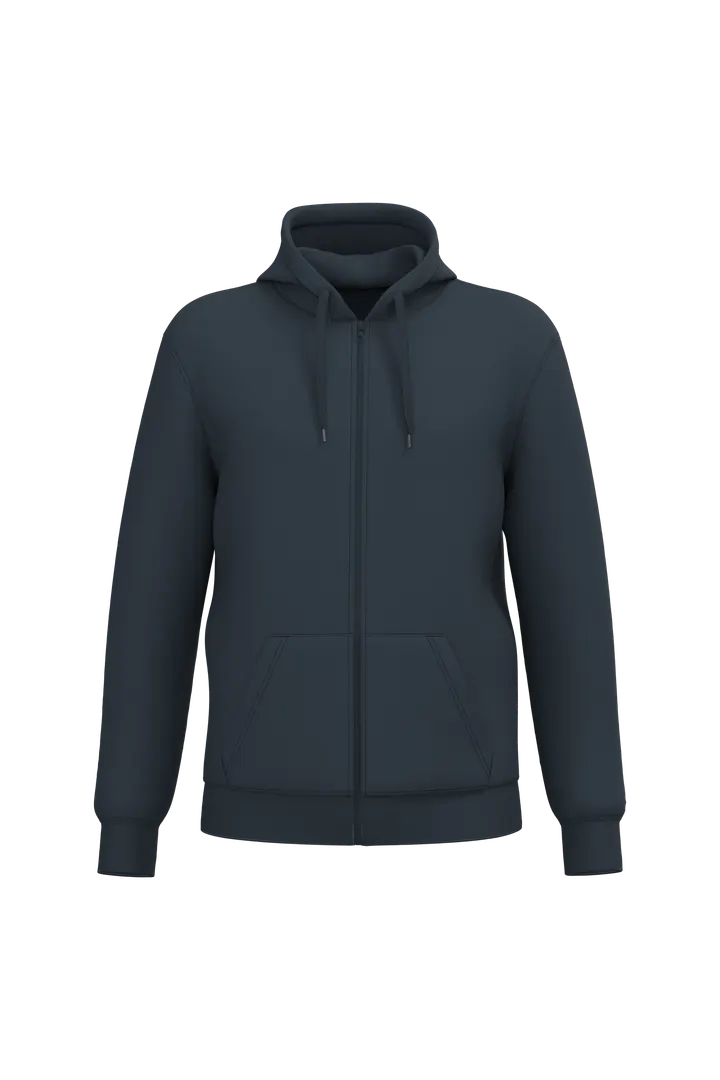 Sweat-shirt recyclé zippé à capuche unisexe Navy
