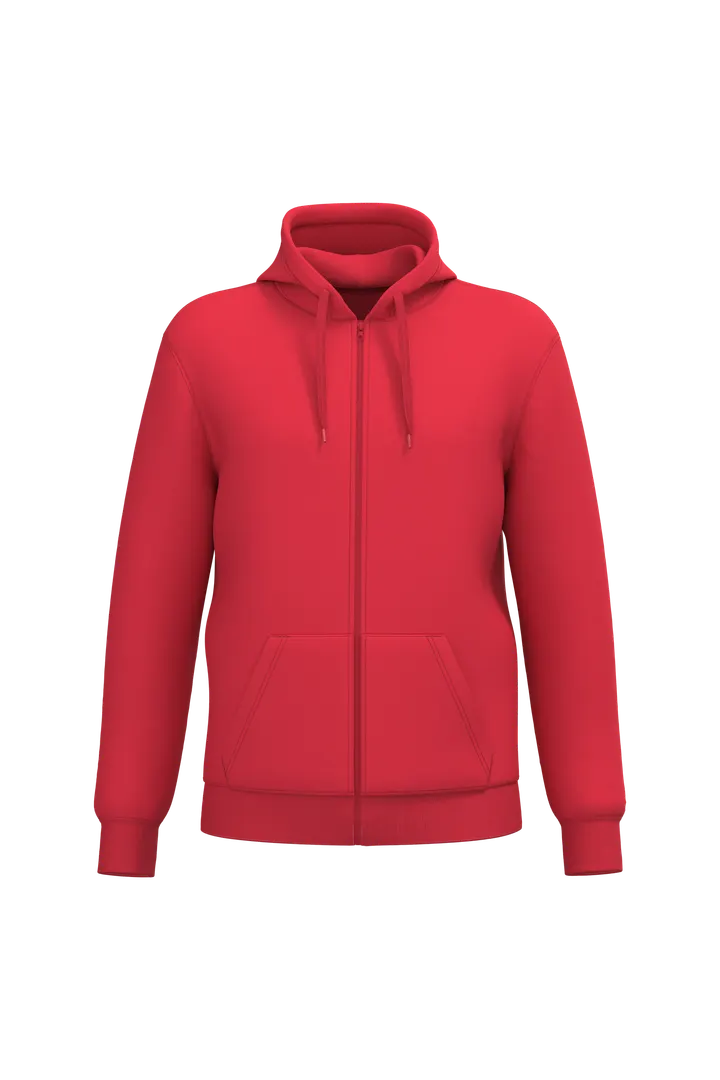 Sweat-shirt recyclé zippé à capuche unisexe Red