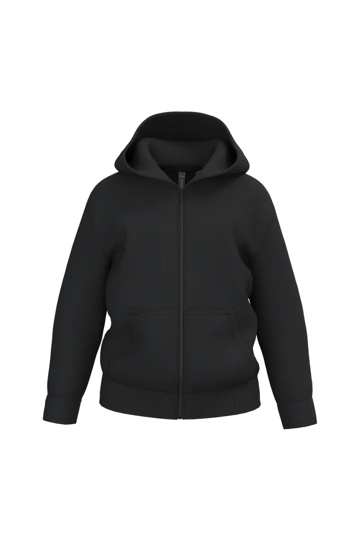 Sweat-shirt recyclé zippé à capuche enfant Black