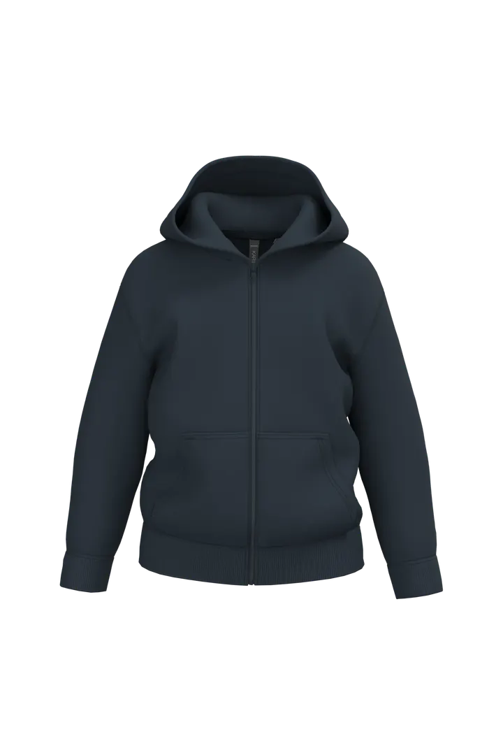 Sweat-shirt recyclé zippé à capuche enfant Navy
