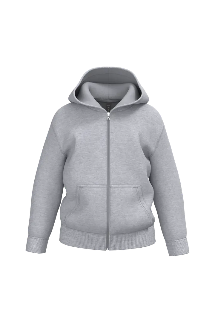 Sweat-shirt recyclé zippé à capuche enfant Oxford Grey