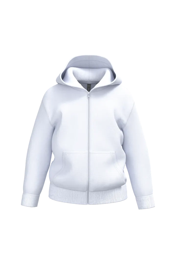 Sweat-shirt recyclé zippé à capuche enfant White
