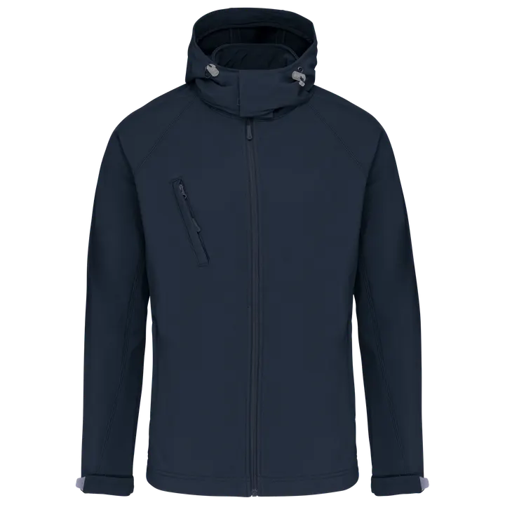Herren Softshell-Jacke mit Abnehmbare Kapuze Navy